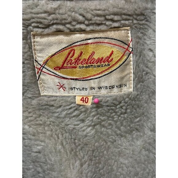 1980s Vintage Jackets Lakeland Mens Lining Faux Fur, Suede  Full Zip Size 40 - Picture 3 of 16